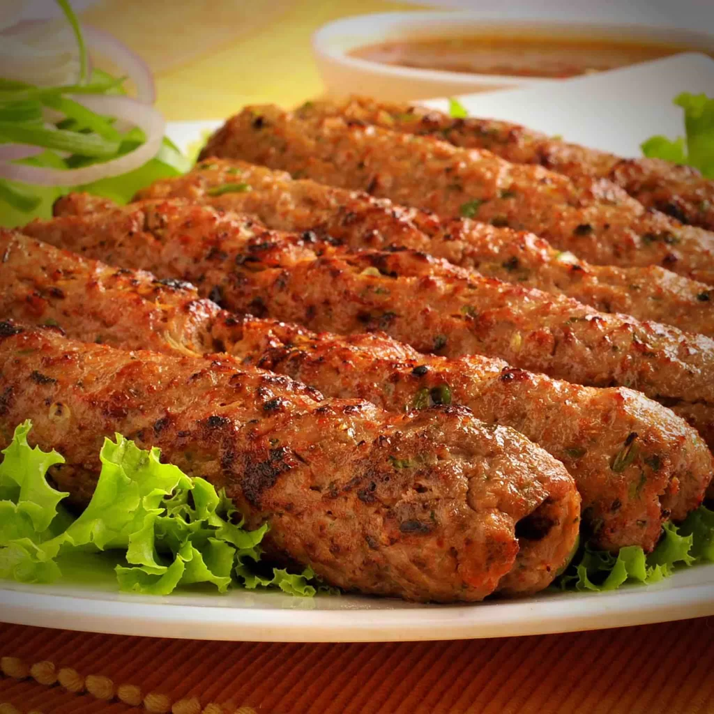 Char-grilled beef seekh kabab at Dewan-e-Khass